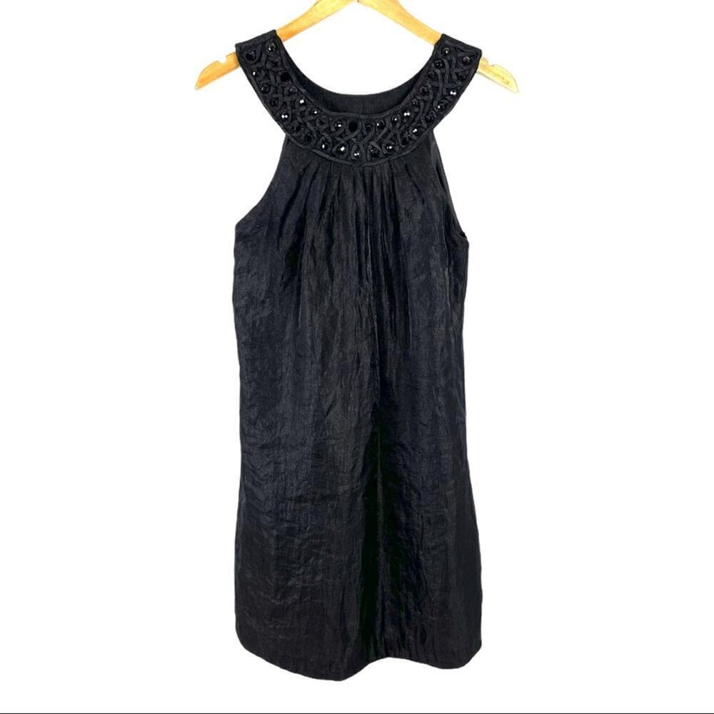 ALEXIA ADMOR Beaded Trapeze Mini Dress Black Small